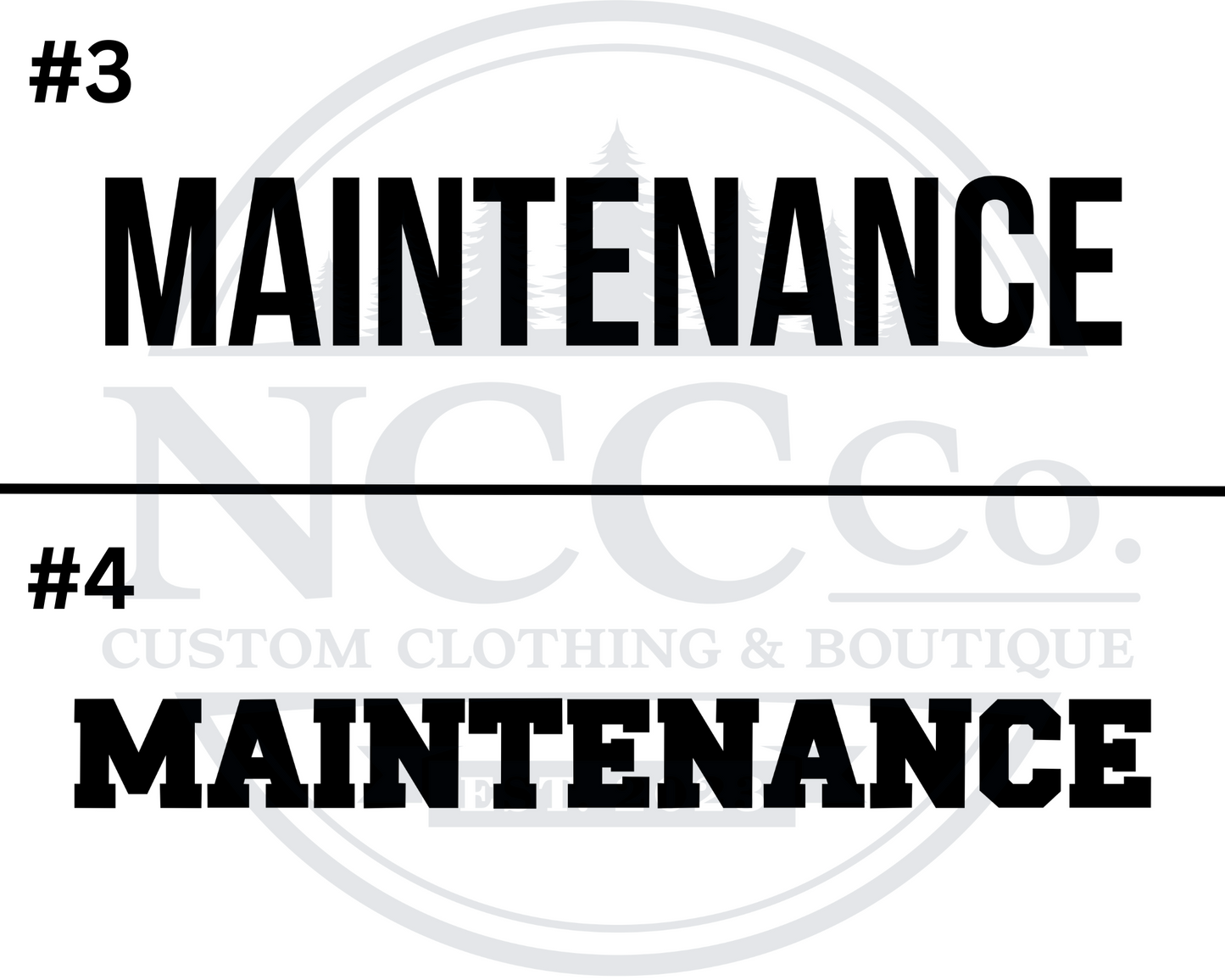 Maintenance - Centre Chest Designs