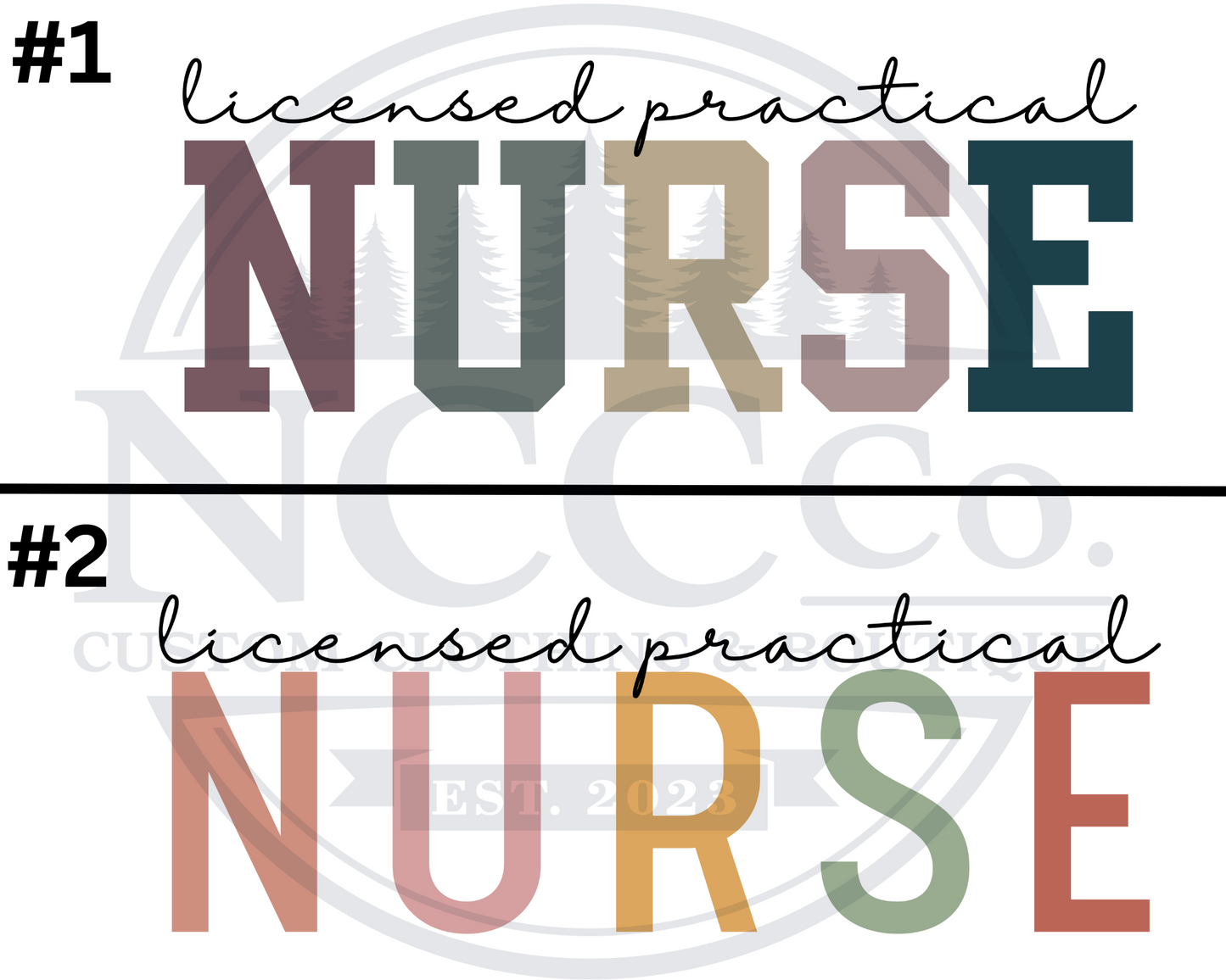 Licensed Practical Nurse - Centre Chest Designs