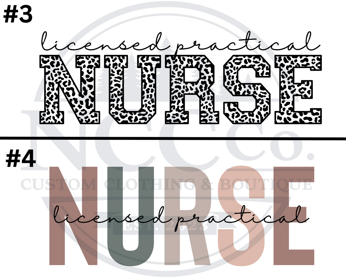 Licensed Practical Nurse - Centre Chest Designs