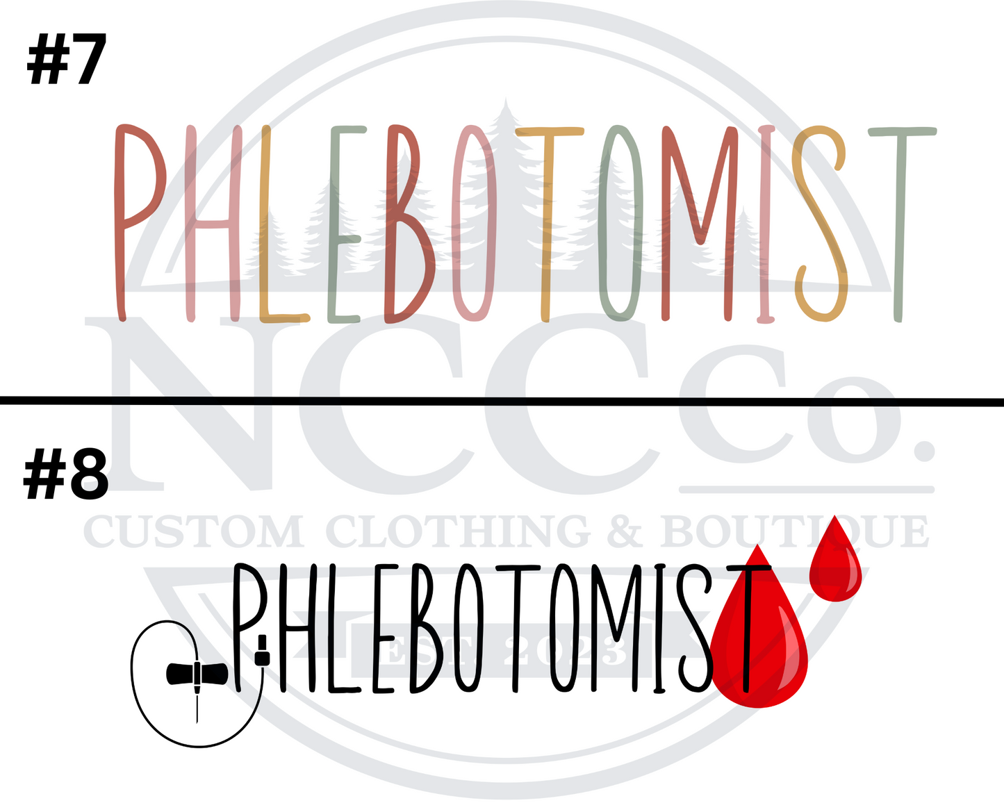 Phlebotomist - Centre Chest Designs