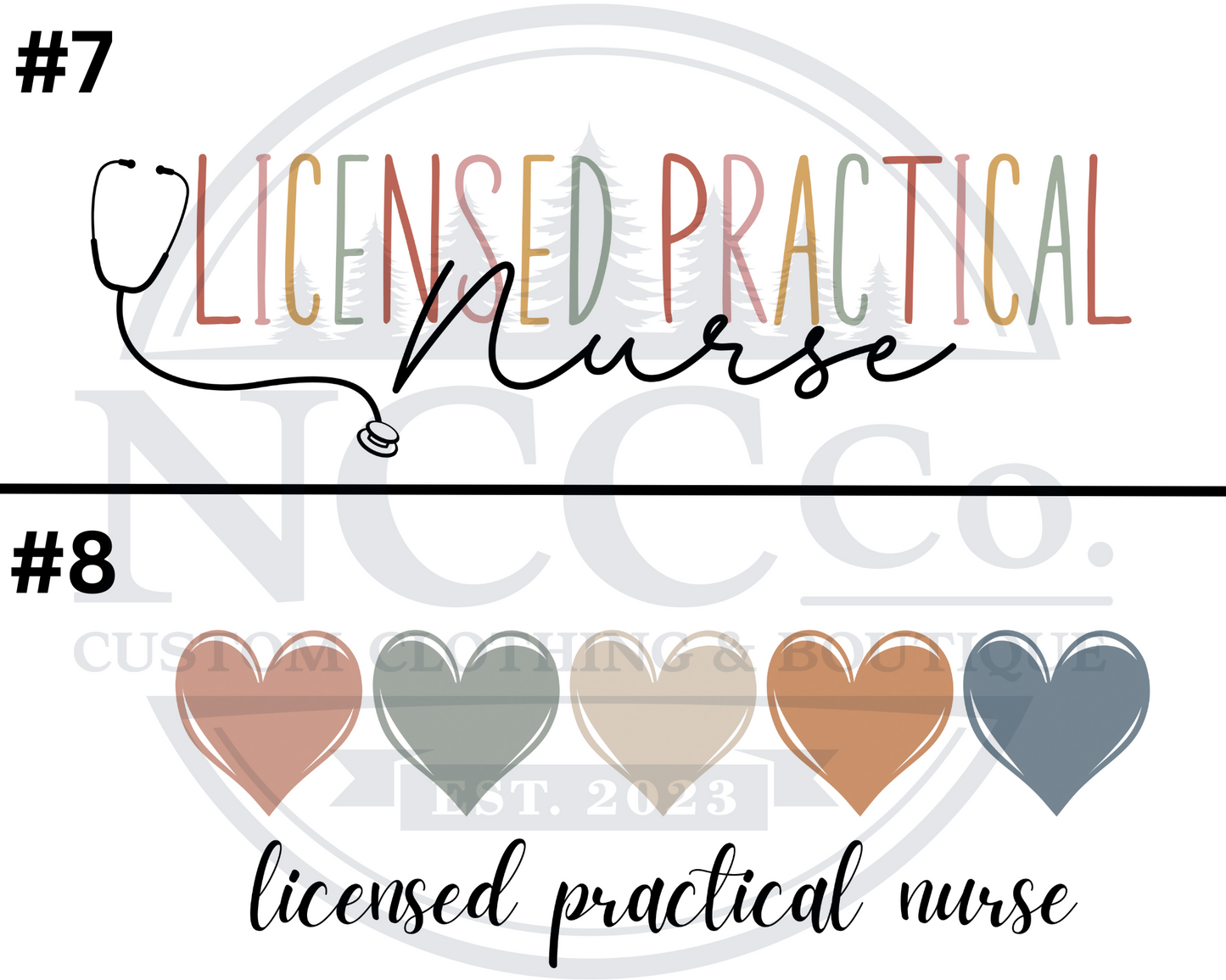 Licensed Practical Nurse - Centre Chest Designs