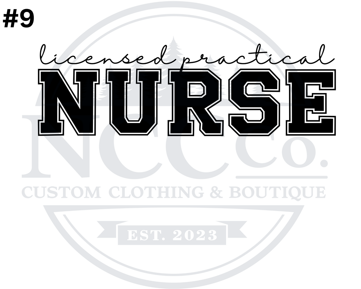 Licensed Practical Nurse - Centre Chest Designs