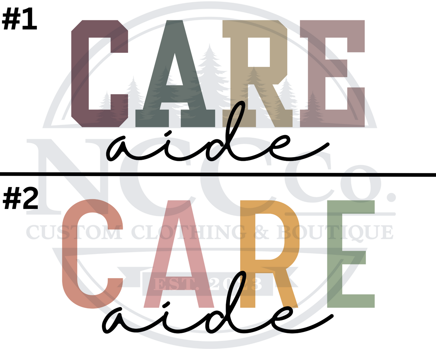 Care Aide - Centre Chest Designs