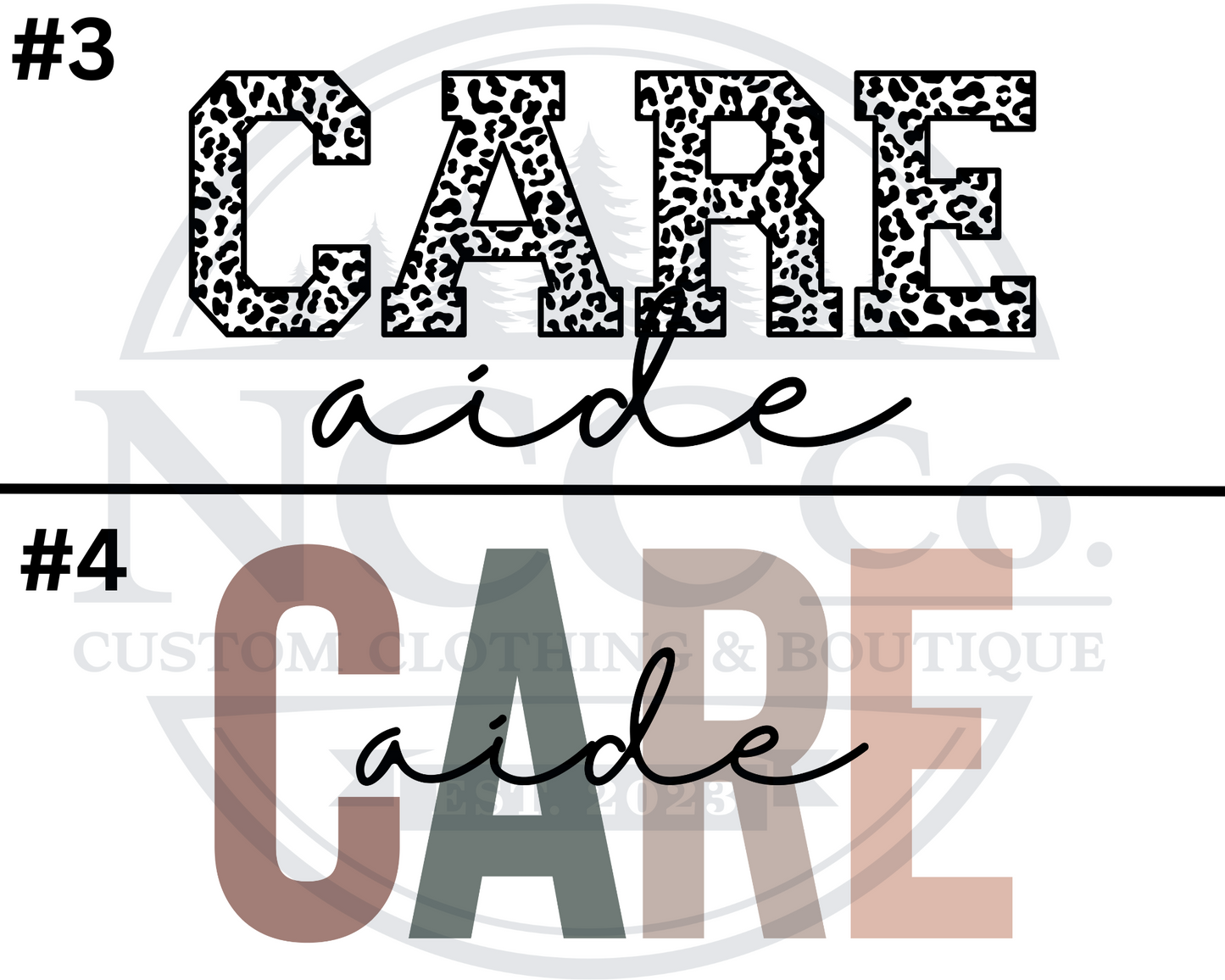 Care Aide - Centre Chest Designs