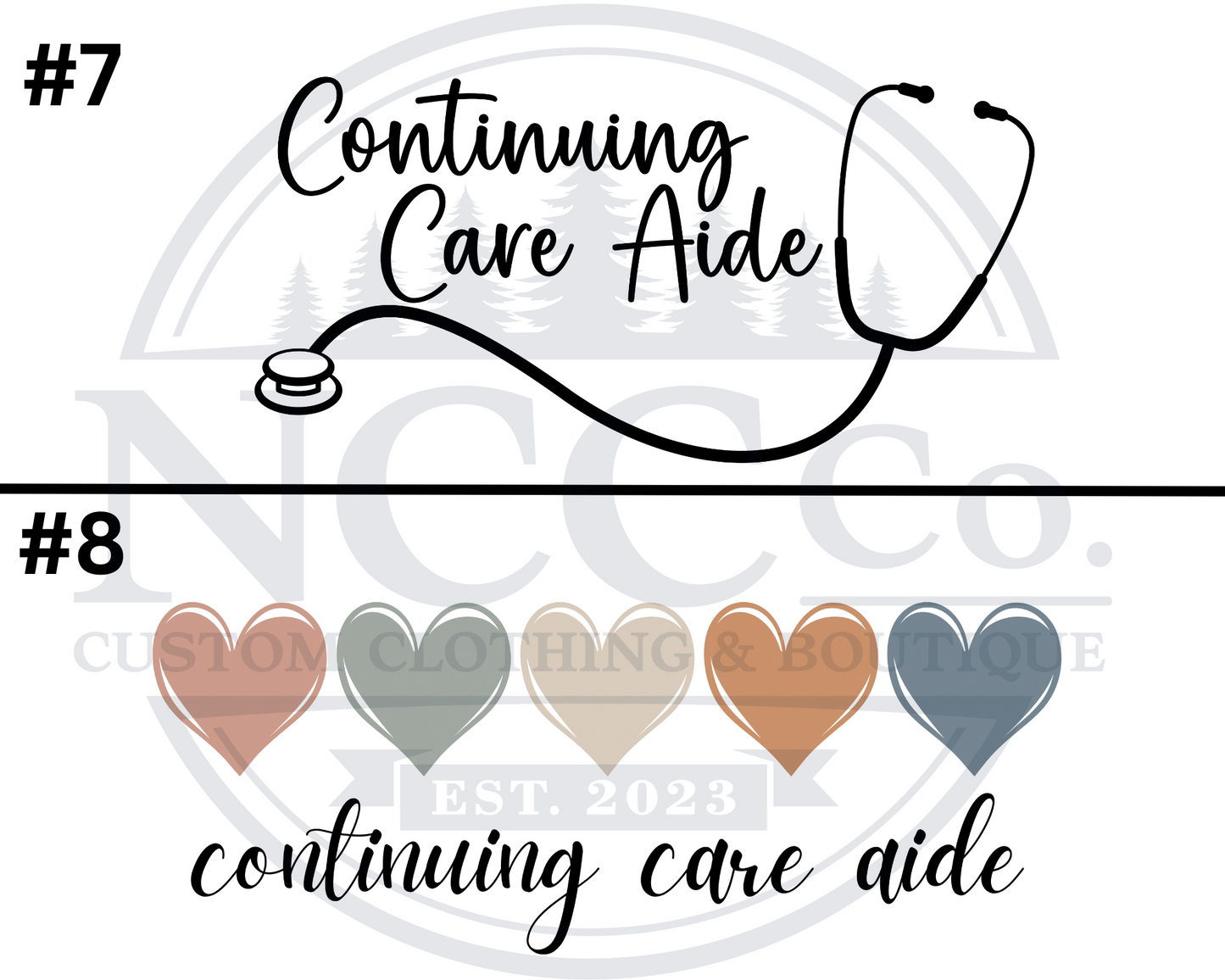 Care Aide - Centre Chest Designs