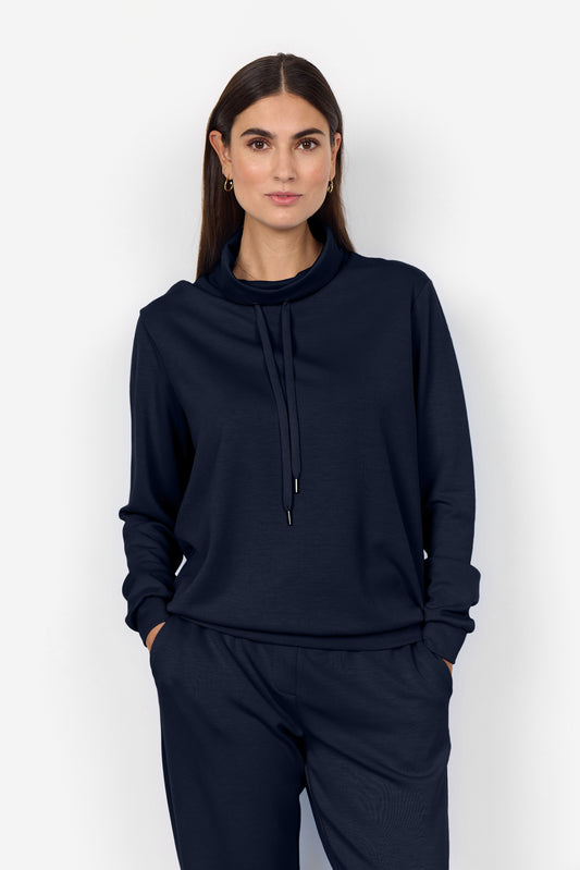 Banu Cowl Neck Lightweight Sweater - Navy