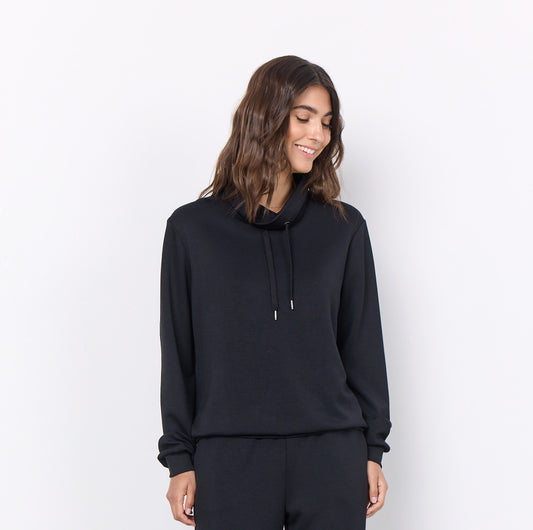 Banu Cowl Neck Lightweight Sweater - Black