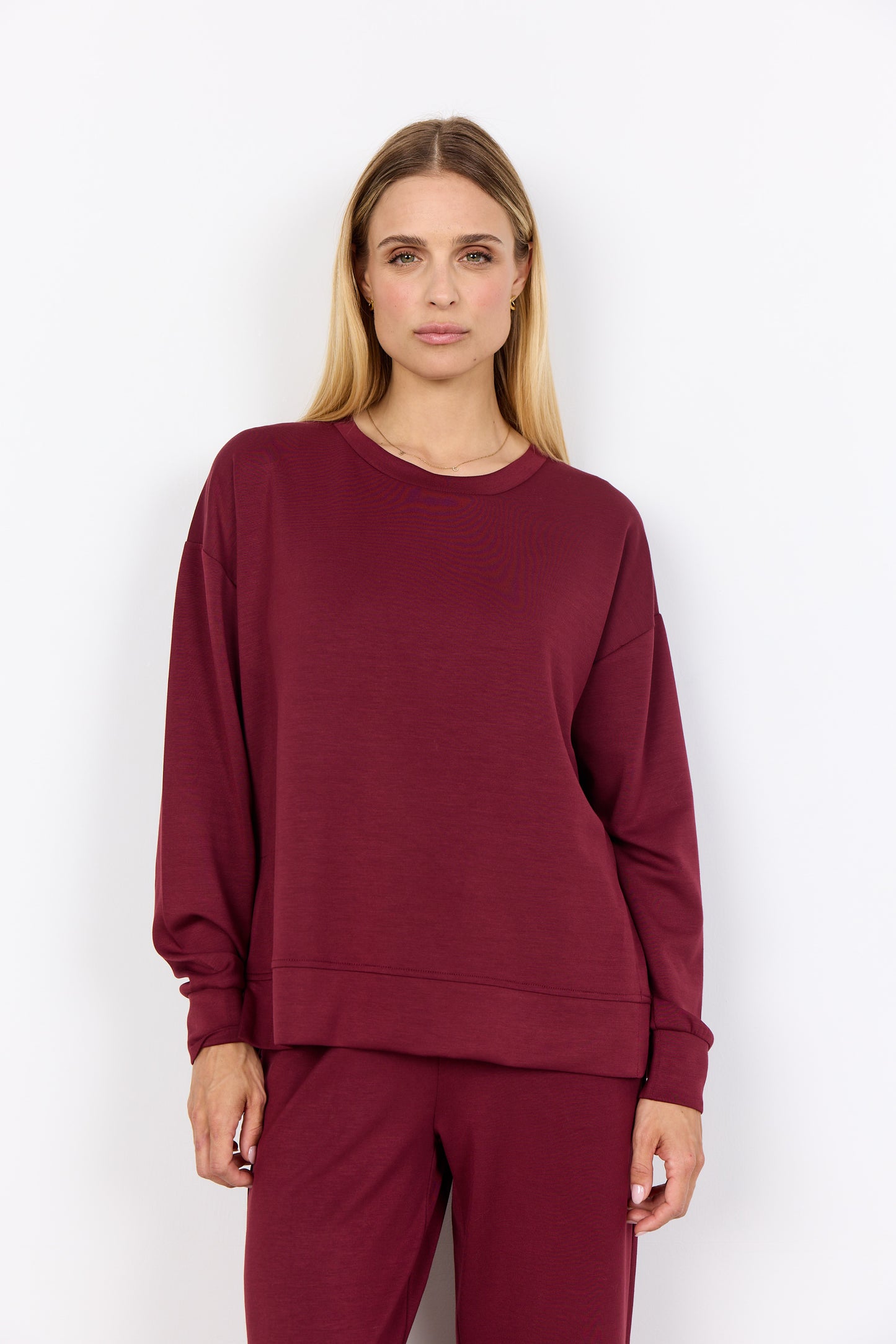 Banu Side Slit Long Sleeve - Dark Red