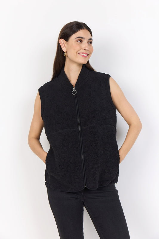 Onyx Teddy Vest - Black