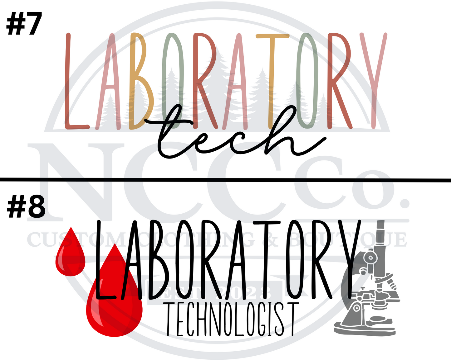Lab Tech - Centre Chest Designs