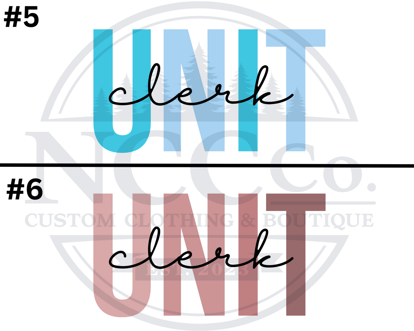 Unit Clerk - Centre Chest Designs