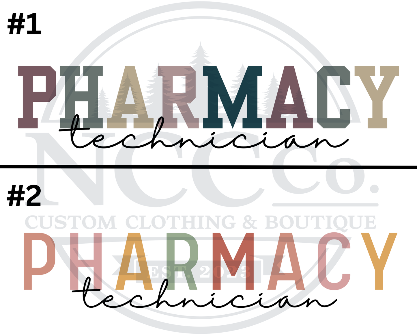 Pharmacy Tech - Centre Chest Designs
