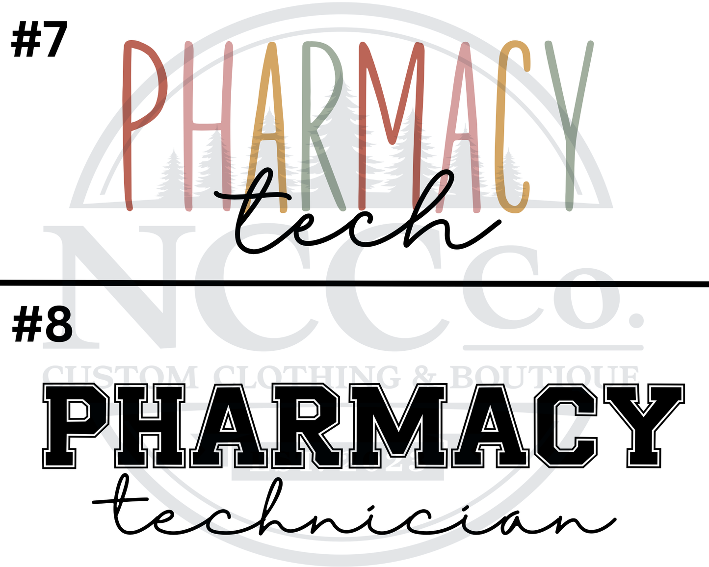 Pharmacy Tech - Centre Chest Designs
