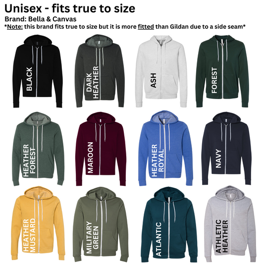 Bella & Canvas Unisex Zipper Hoodie