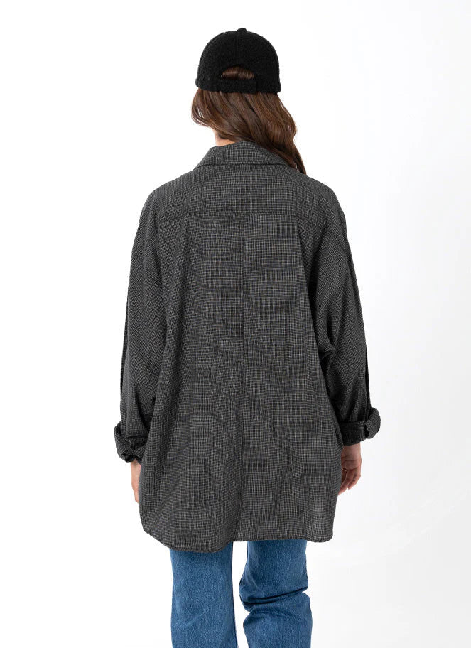 Check Pattern Oversized Button Up