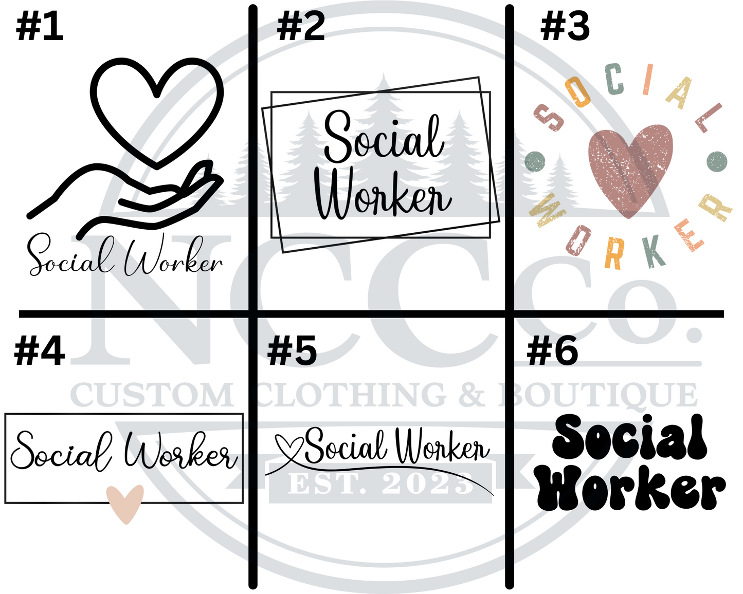 Social Worker Left Chest Designs