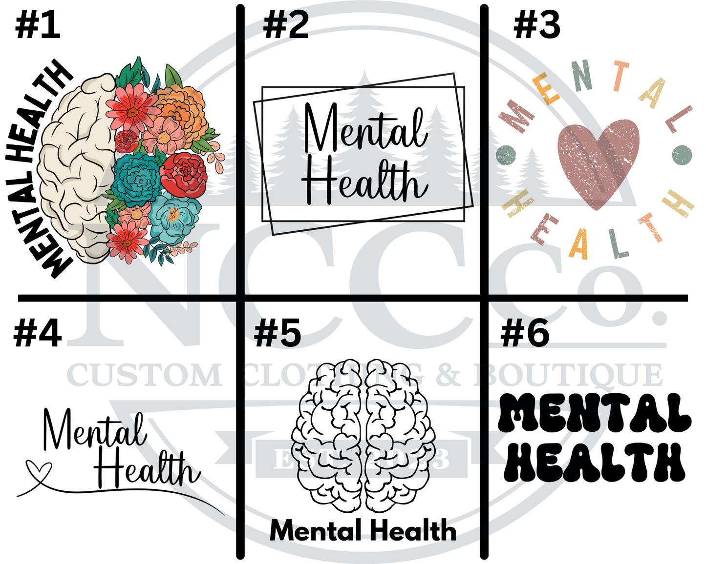 Mental Health Left Chest Designs