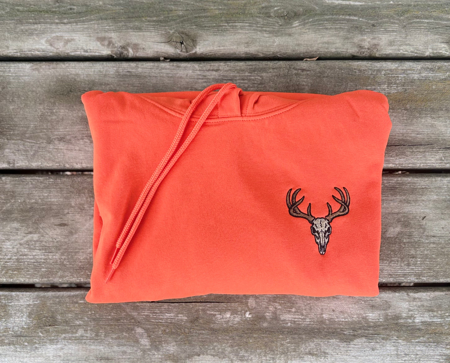 Embroidered Hunting Hoodie- Orange