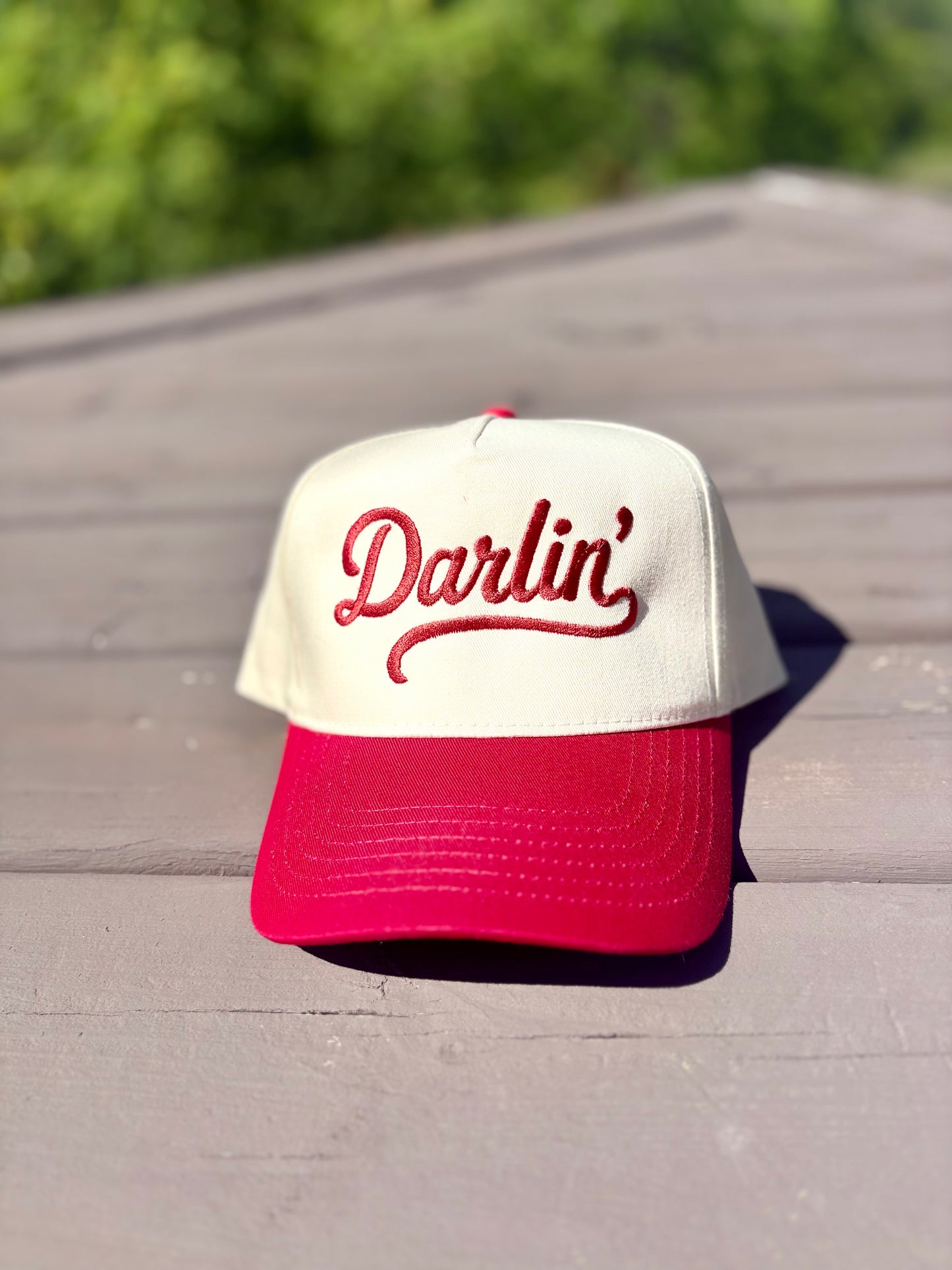 “Darlin” Trucker Hat- red
