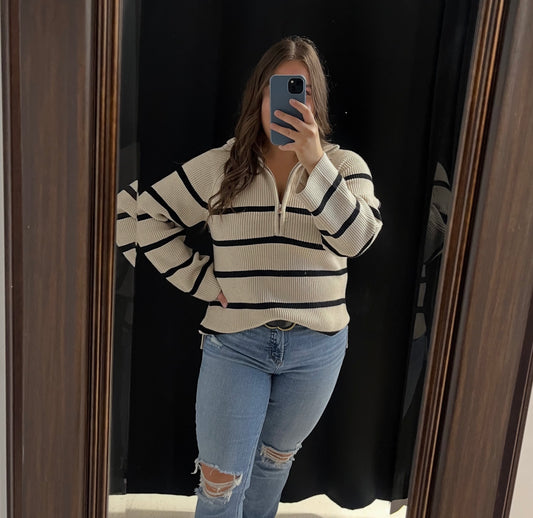 Half-Zip Longline Sweater