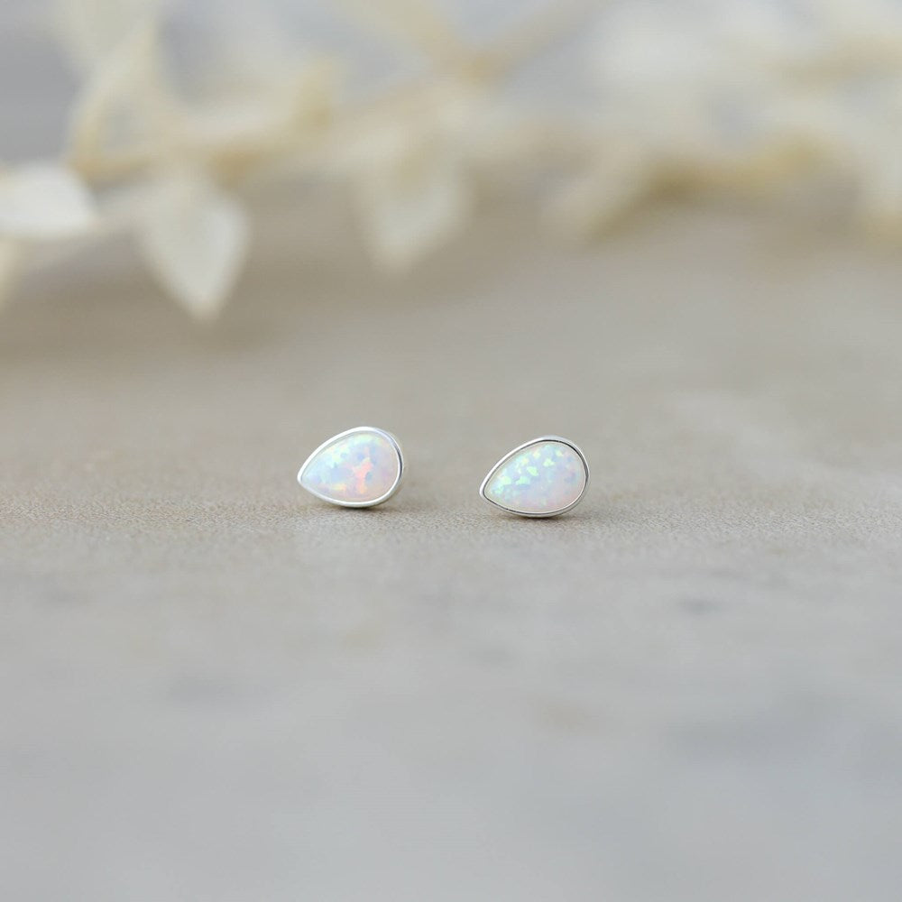 Icy Rain Opal Studs