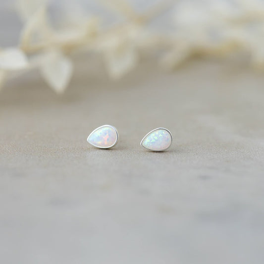 Icy Rain Opal Studs