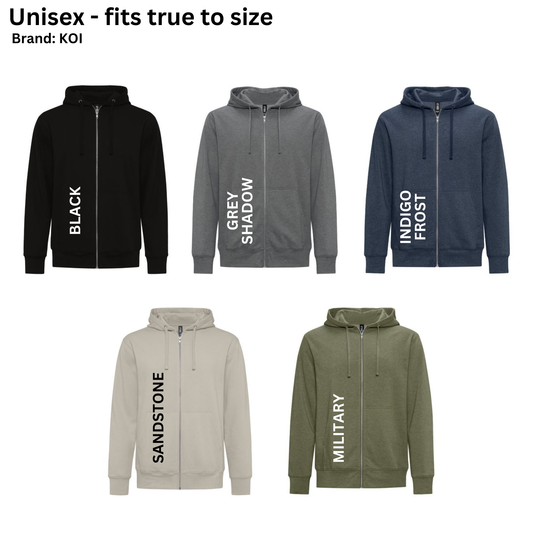 Unisex Full-Zip Hoodie (KOI) - Left Chest Design