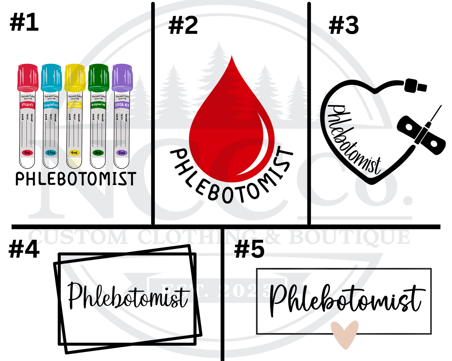 Phlebotomist - Left Chest Designs