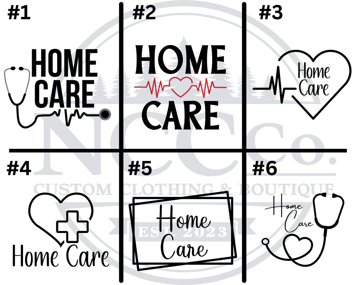 Home Care - Left Chest Designs