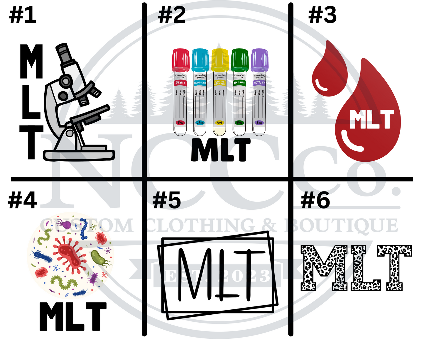 Lab Tech - Left Chest Designs