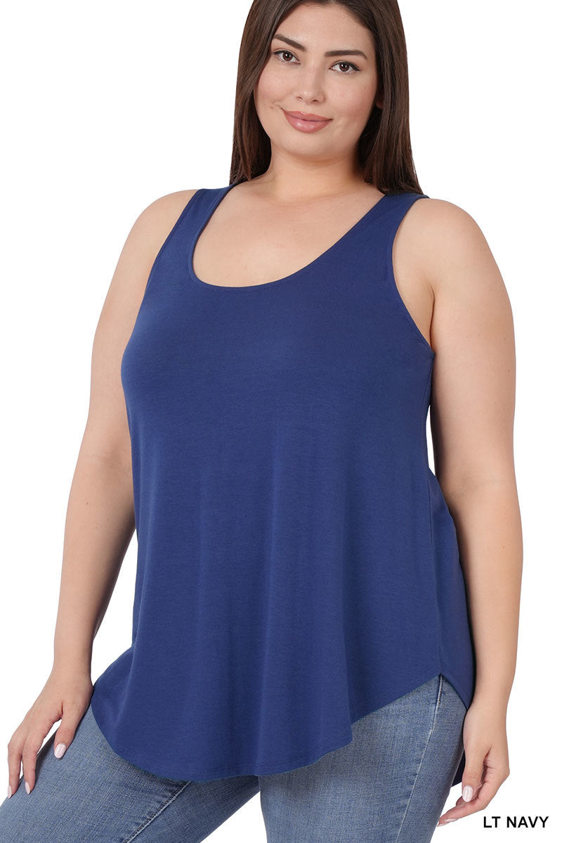 Curvy Round Neck Round Hem Tank