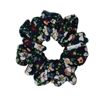 Dark Forest Floral Scrunchie