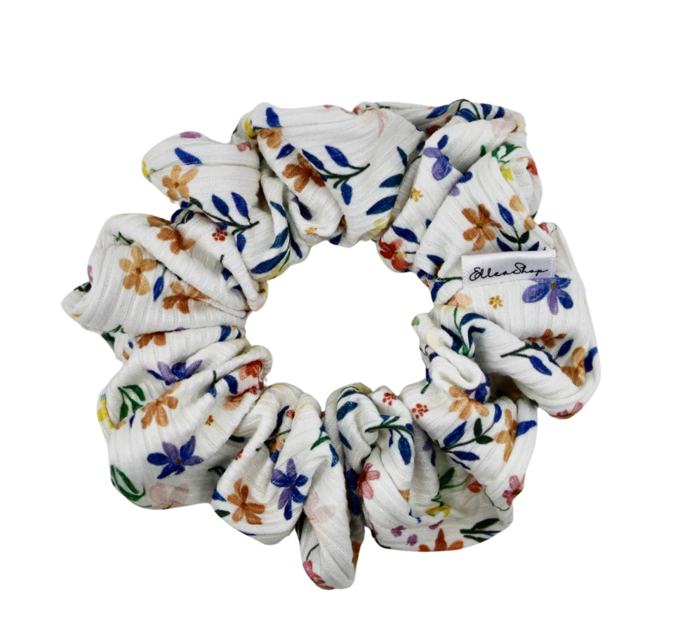 Wildflower Bloom Ribbed Scrunchie