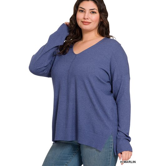 Curvy Front Seam Long Sleeve