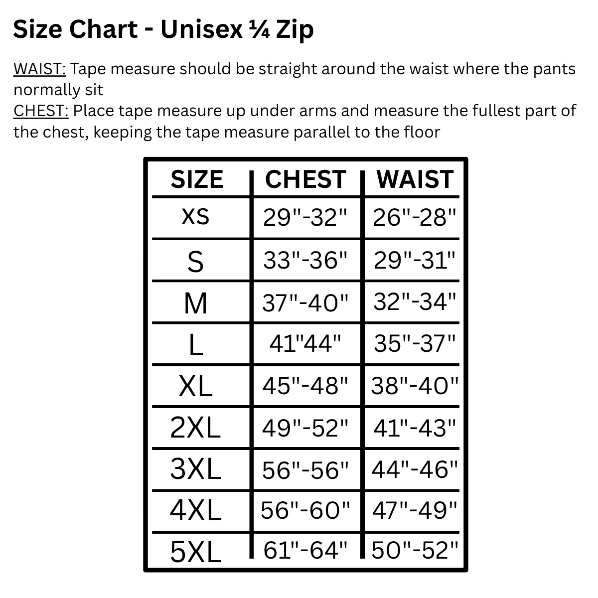 Unisex 1/4 Zip - Left Chest Design