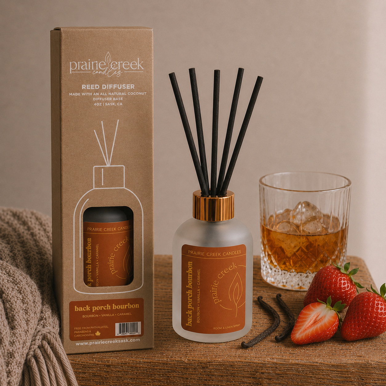 BACK PORCH BOURBON | NON TOXIC REED DIFFUSER