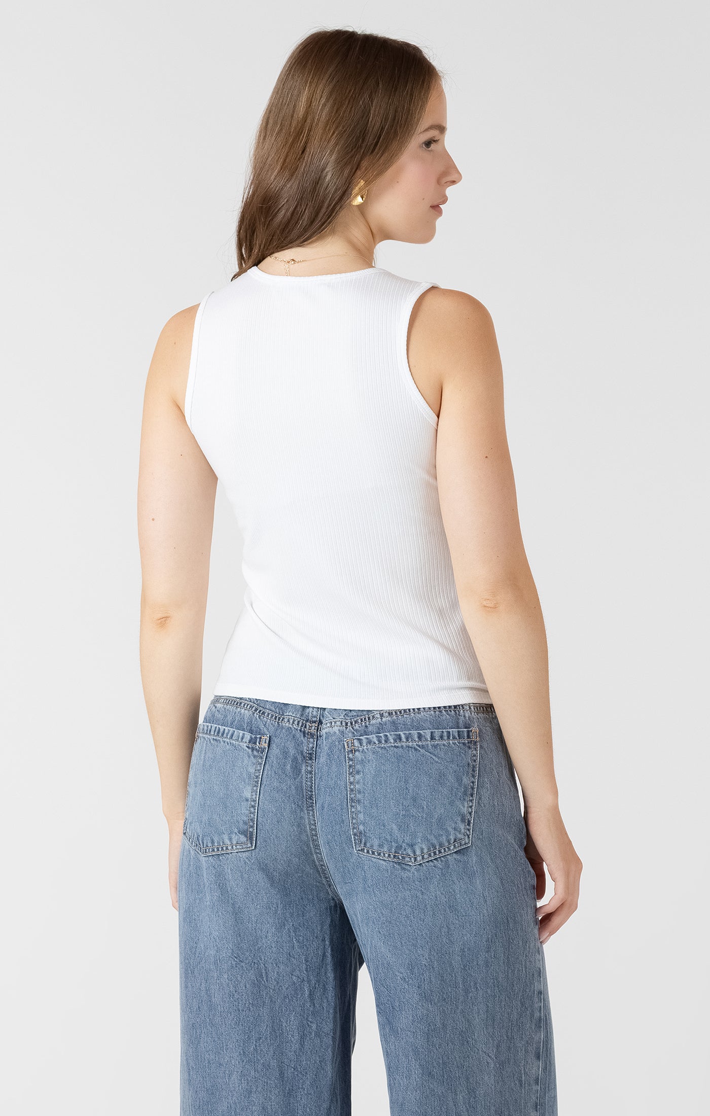 Ribbed Tank - White