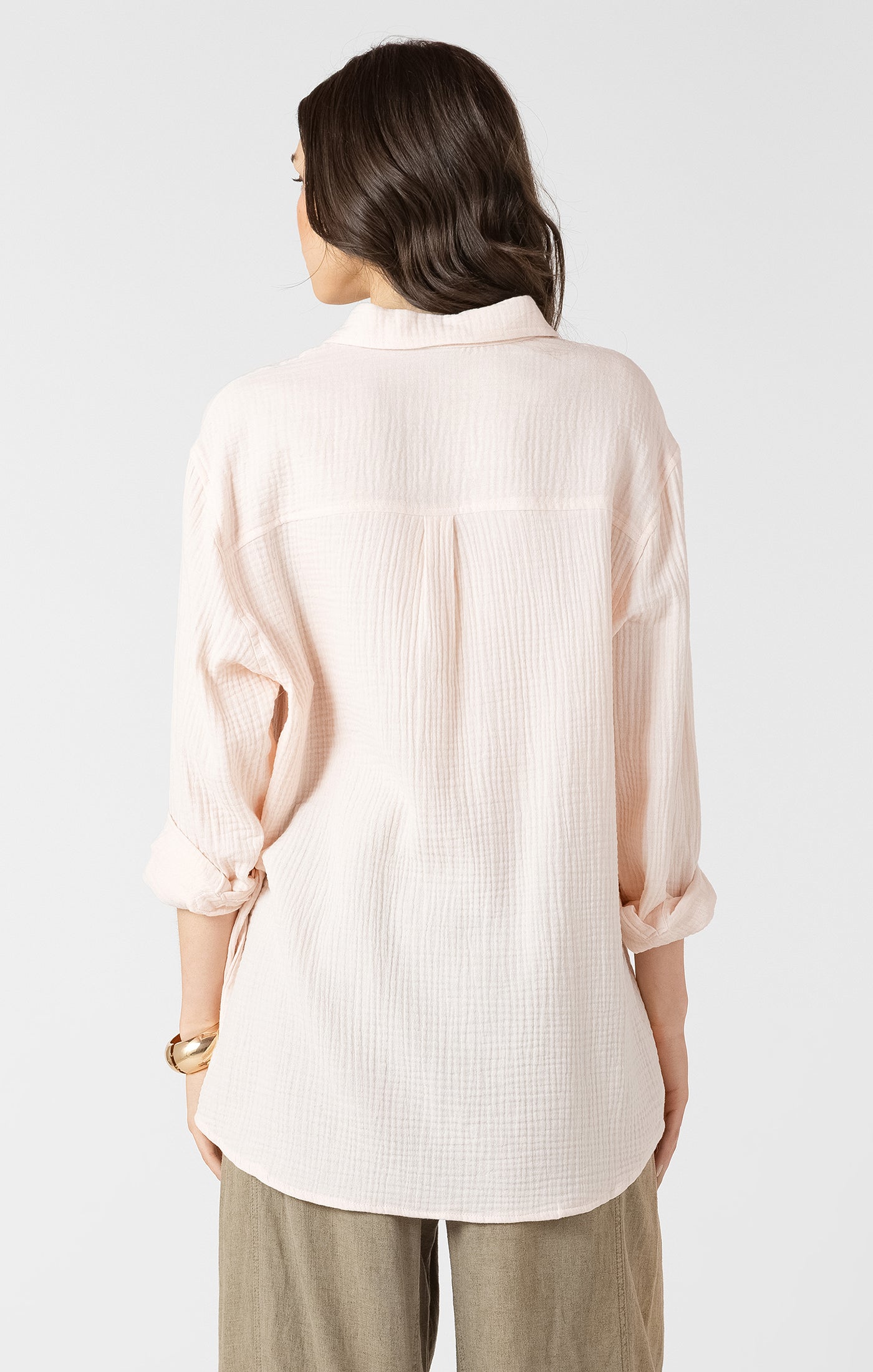 Textured Button up - Powder Pink