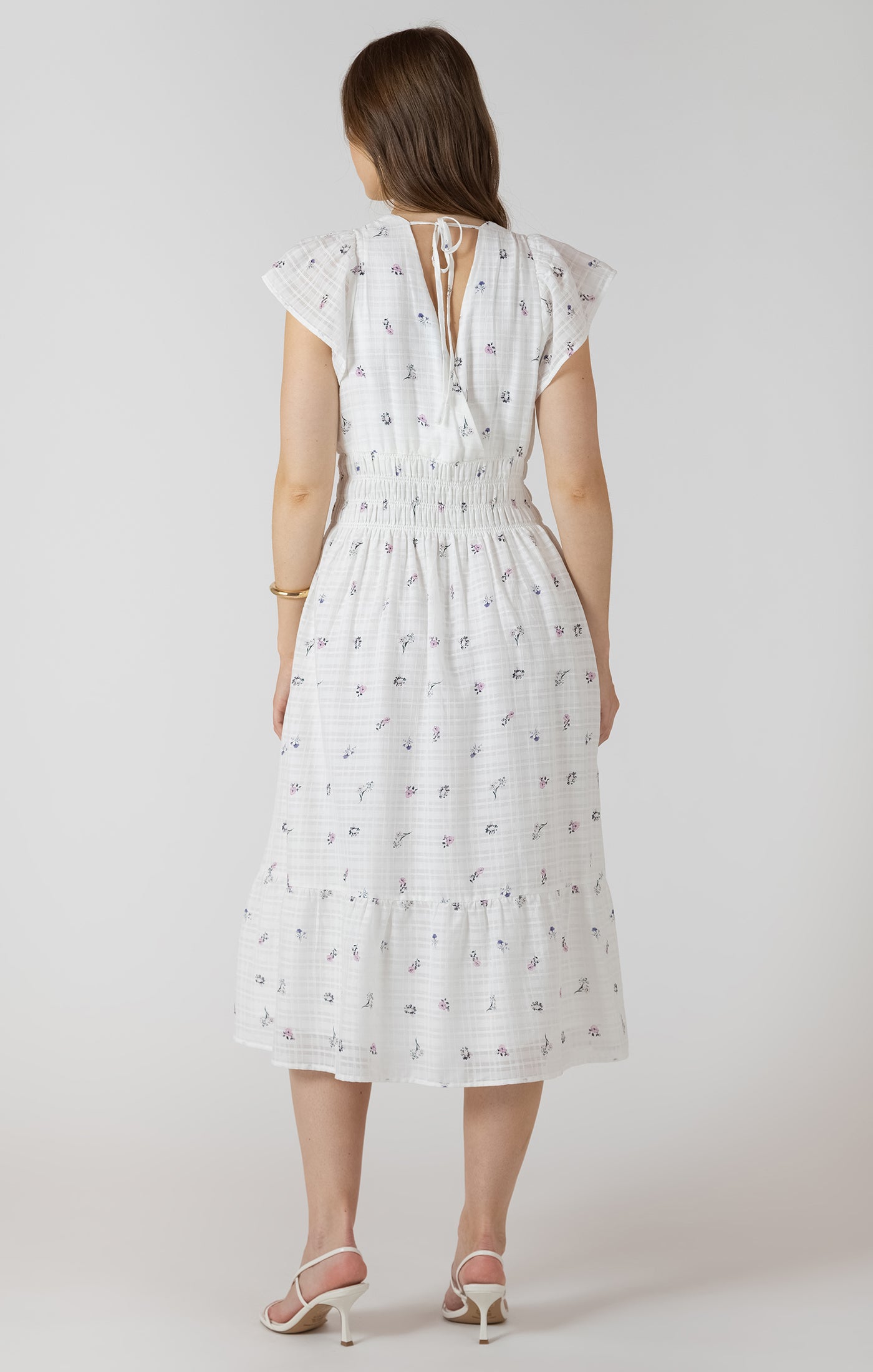 Wrap Front Tiered Midi Dress