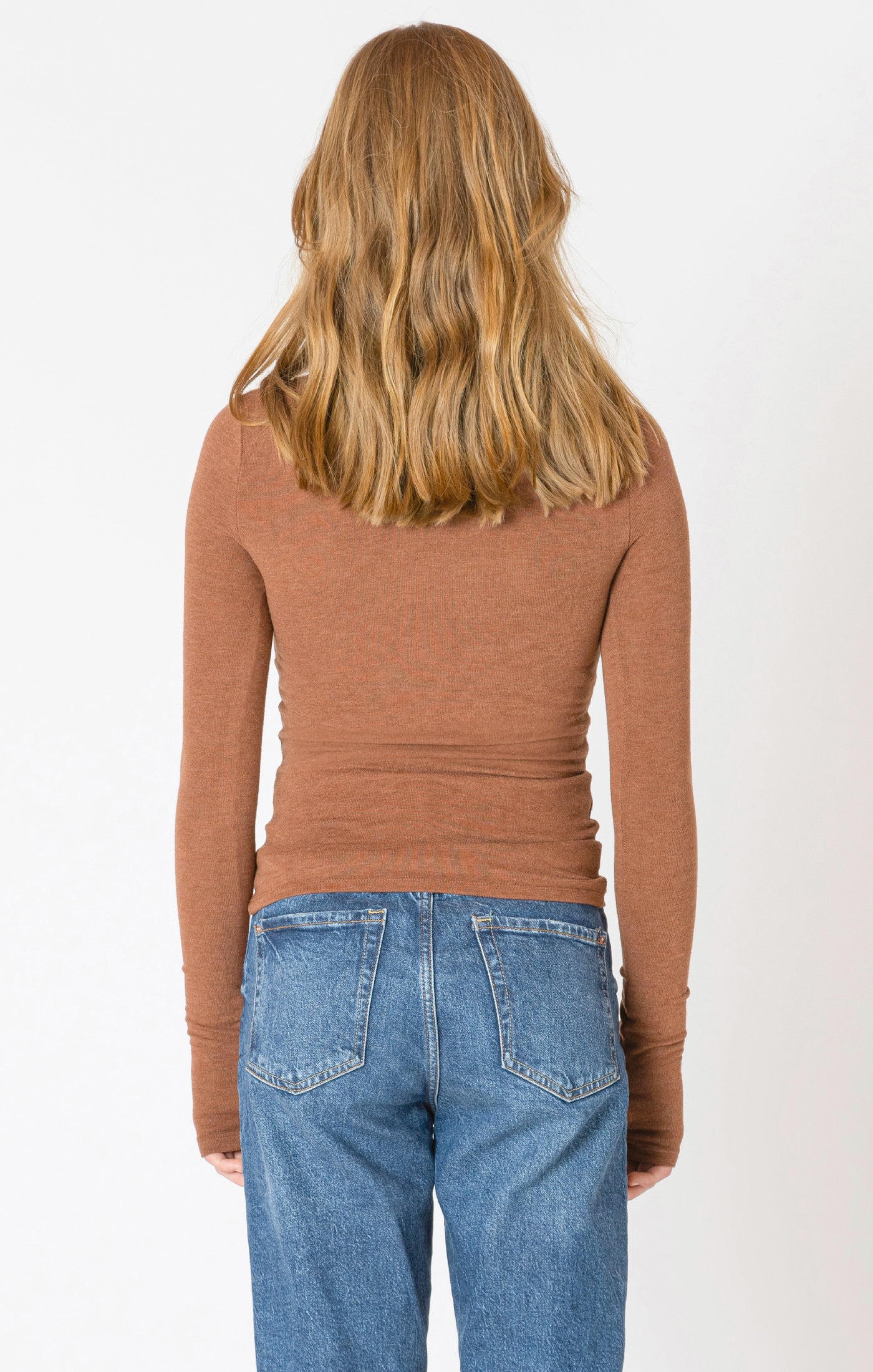 Brushed Crewneck Tee -Chestnut Heather