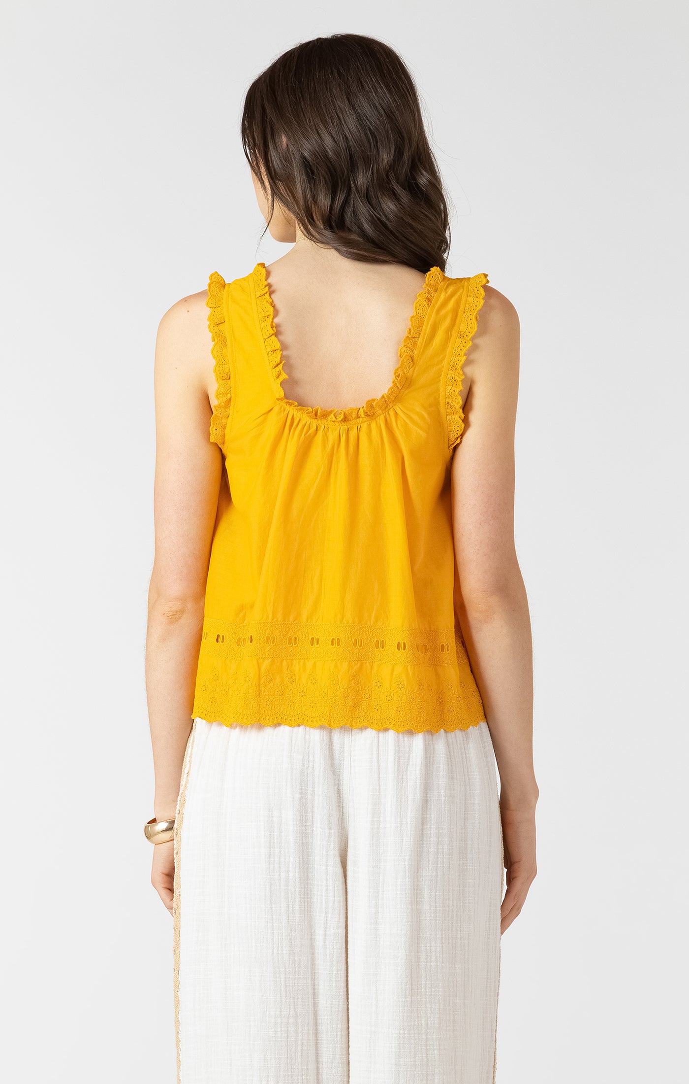 Embroidered Lace Trim Tank
