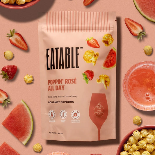 Poppin' Rosé All Day - Wine Infused Candied Popcorn 125g