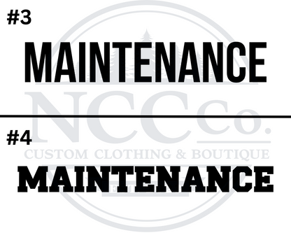 Maintenance - Centre Chest Designs