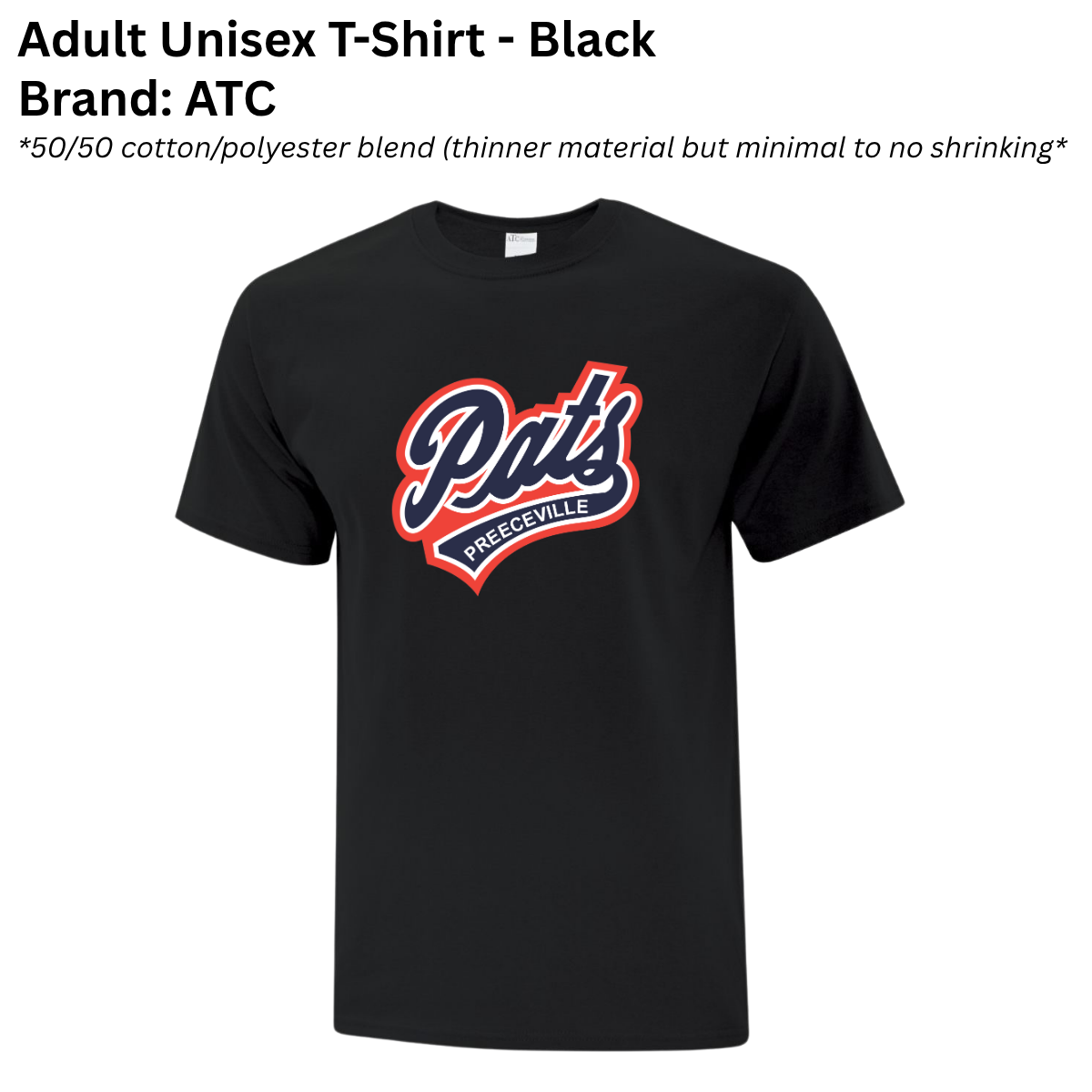 Adult Unisex T-shirt (Cotton/Poly Blend)
