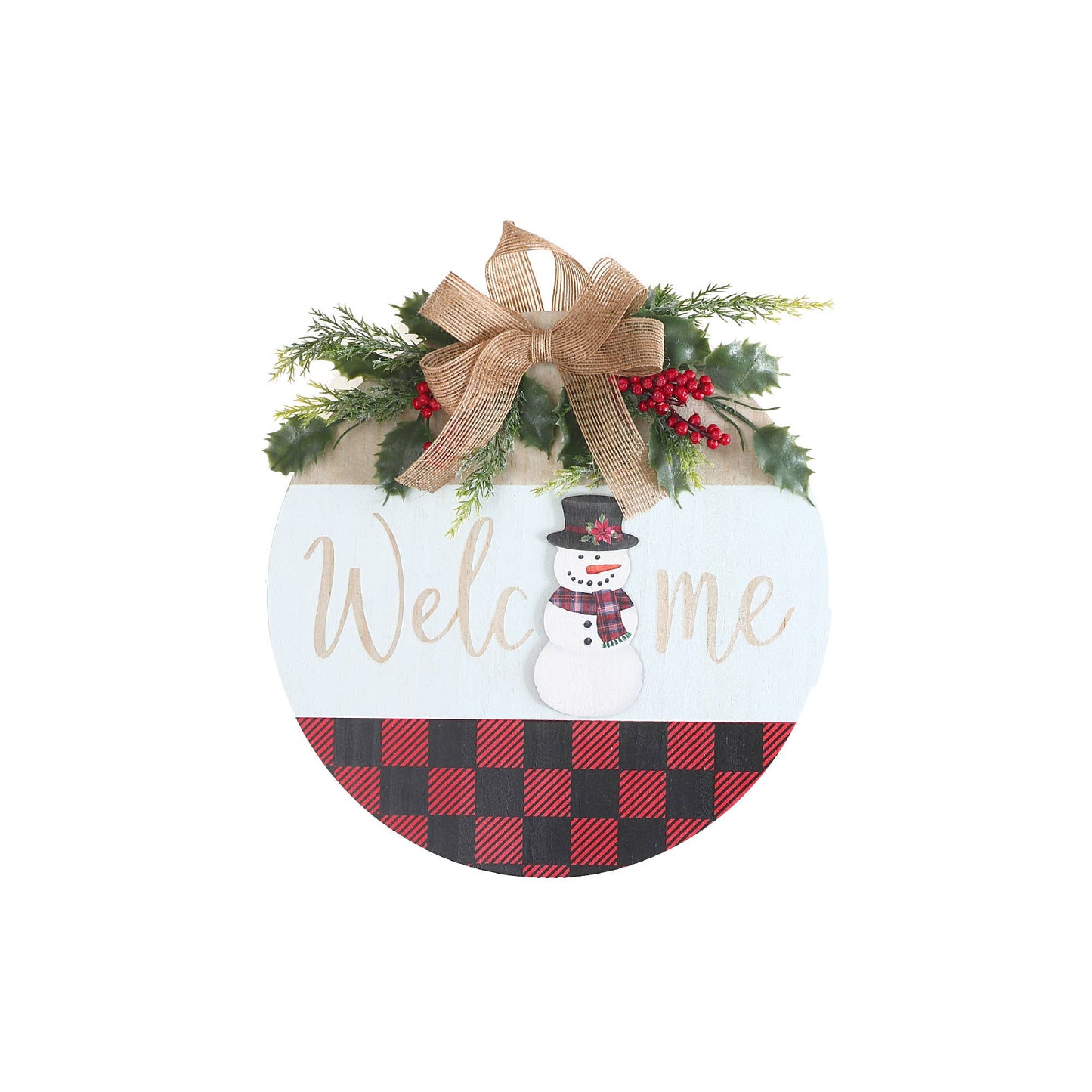 Welcome Snowman Ornament Wall Hanger