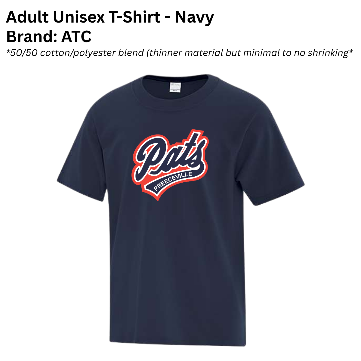 Adult Unisex T-shirt (Cotton/Poly Blend)