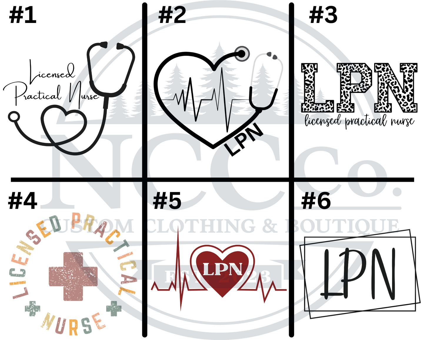 LPN Left Chest Designs