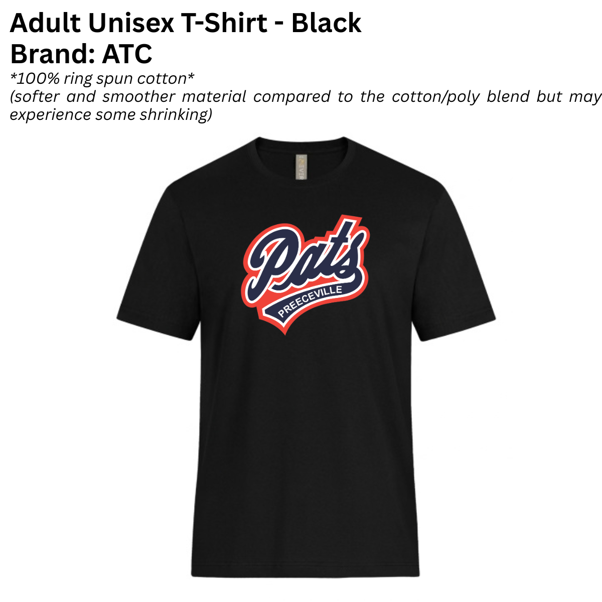 Adult Unisex T-shirt (100% Ring Spun Cotton)