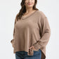 Blu Pepper Curvy Asymmetrical Hem Long Sleeve Knit