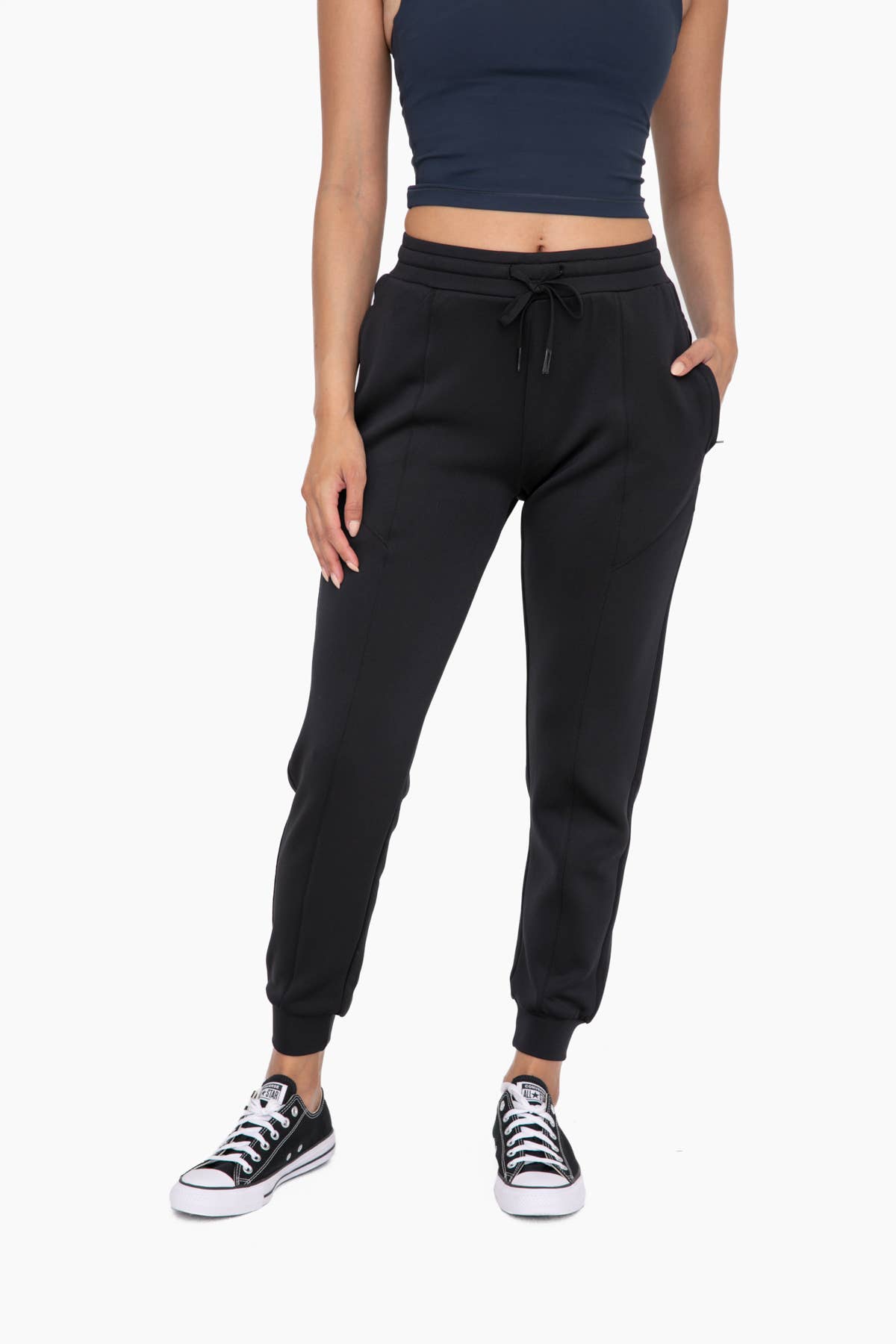 Cuffed Joggers with Zippered Pockets